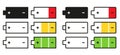 Set of 12 isolated battery icons