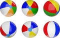 set of isolated beach balls. collection of colorful inflatable balls