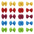 Set of isolated bow knots for gift decoration Royalty Free Stock Photo