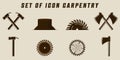 set of isolated carpentry icon vector illustration template graphic design. bundle collection of various carpenter tools or Royalty Free Stock Photo