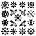 Bold Stencil Snowflakes: Sledding Themed Vector Art