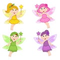 Set of isolated color fairies