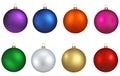 Set isolated colorful christmas balls Royalty Free Stock Photo