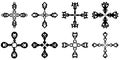 Set of isolated Crosses decorated