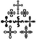 Set of isolated Crosses decorated