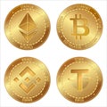 Set of isolated crypto coins icon