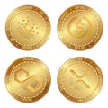 Set of isolated crypto coins icon