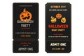 Set of Dark Halloween party tickets