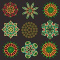 Set isolated of decorative floral elements Royalty Free Stock Photo