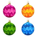 Set of Isolated Design Elements Realistic 3D Paper Cut Christmas Balls Royalty Free Stock Photo