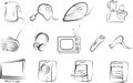 Set of isolated electric goods Royalty Free Stock Photo