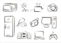 Set of isolated electric goods part 2 Royalty Free Stock Photo
