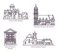 Famous architecture buildings of Slovakia in line