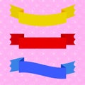 Set of isolated flat colored ribbons banners. Suitable for the design Royalty Free Stock Photo