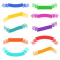 Set of isolated flat colored ribbons banners. On a white background. Suitable for the design Royalty Free Stock Photo