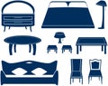 Set isolated furniture objects