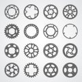 Set of 16 isolated gears and cogs