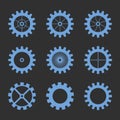 Set of isolated gears vector