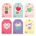 Set of isolated gift Valentines Day tags