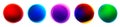 Set of isolated gradient multicolored sphere buttons
