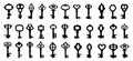 Set of isolated graphical retro keys. Vector illustration