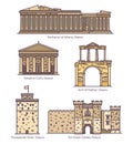 Greece or Greek famous line architecture monuments