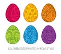 Set of Isolated Happy Easter vector eggs