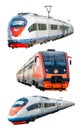Set of isolated high speed trains rail.