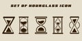 set of isolated hourglass icon vector illustration template graphic design. bundle collection of various retro clock time watch Royalty Free Stock Photo