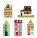 Set of isolated houses, buildings. Flat design