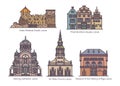 Set of isolated Latvia or Latvian architecture