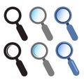 Set of isolated magnifying glass icon vector illustration graphic design