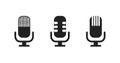 Set isolated microphone icons. Vector graphic concept sign