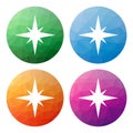 Set of 4 isolated modern low polygonal buttons - icons - for co Royalty Free Stock Photo