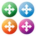 Set of 4 isolated modern low polygonal buttons - icons - for mo Royalty Free Stock Photo
