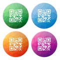 Set of 4 isolated modern low polygonal buttons - icons - for qr Royalty Free Stock Photo