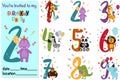 Set of isolated numbers with anniversaries - vector illustration, eps