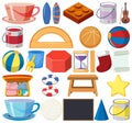 Set of isolated objects of stationeries Royalty Free Stock Photo