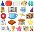 Set of isolated objects theme stationeries Royalty Free Stock Photo