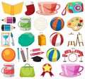 Set of isolated objects theme stationeries Royalty Free Stock Photo