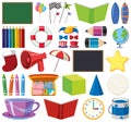 Set of isolated objects theme stationeries Royalty Free Stock Photo
