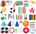 Set of isolated objects theme stationeries Royalty Free Stock Photo