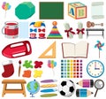 Set of isolated objects theme stationeries Royalty Free Stock Photo