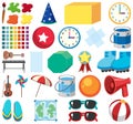 Set of isolated objects theme stationeries Royalty Free Stock Photo