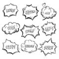 Set of isolated onomatopoeia comics sounds Royalty Free Stock Photo