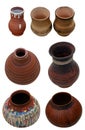 Set isolated pots pottery handmade in Ukrainian folk style