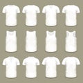 Set of isolated sport t-shirts for men and women