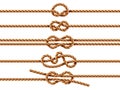 Set of isolated ropes with different knot types