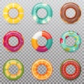 Set of isolated rubber swimming rings