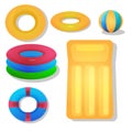 Set of isolated rubber swimming rings